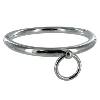 METALHÅRD - BDSM HALSKÆDE MED RING 10CM