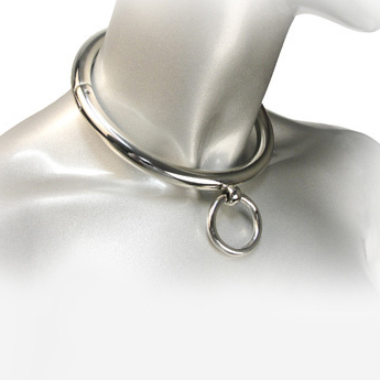 METALHÅRD - BDSM HALSKÆDE MED RING 10CM