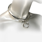METALHÅRD - BDSM HALSKÆDE MED RING 10CM