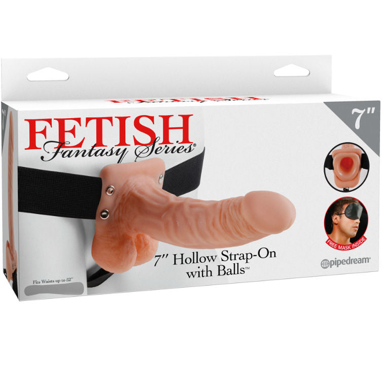 FETISH FANTASY SERIE - SERIE 7 HULE STRAP-ON MED NØDDER 17,8 CM KØD