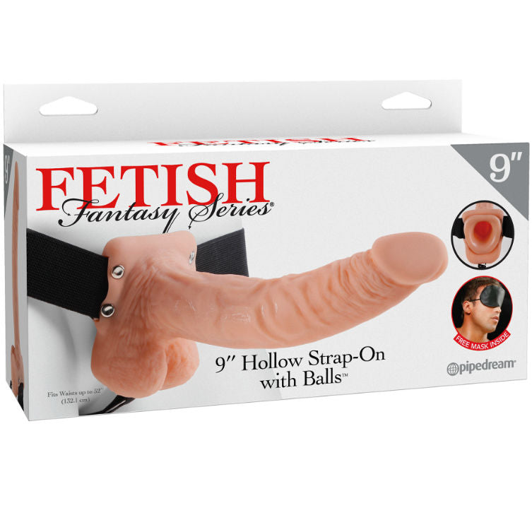 FETISH FANTASY SERIE - SERIE 9 HULE STRAP-ON MED NØDDER 22,9 CM KØD