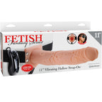 FETISH FANTASY SERIE - SERIE 11 HULE STRAP-ON VIBRERENDE MED NØDDER 27,9 CM KØD