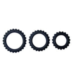 BAILE - TITAN SÆT 3 STK. PINRINGE SORT 2,8 + 2,4 + 1,9 CM 