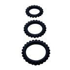 BAILE - TITAN SÆT 3 STK. PINRINGE SORT 2,8 + 2,4 + 1,9 CM 