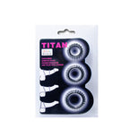 BAILE - TITAN SÆT 3 STK. PINRINGE SORT 2,8 + 2,4 + 1,9 CM 