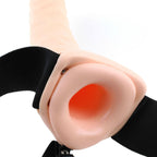 FETISH FANTASY SERIE - 19 CM VIBRERENDE HULLE STRAP-ON BRUN
