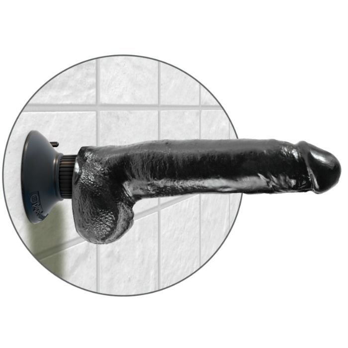 KONGEHANE - 23 CM VIBRERENDE PIK MED NØGLER SORT