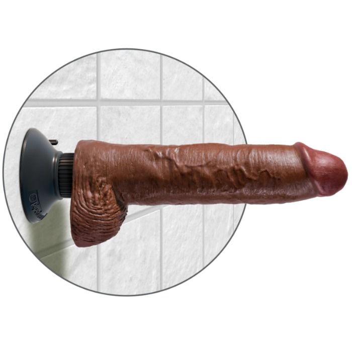 KONGEHANE - 25,5 CM VIBRERENDE HANE MED NØGLER BRUN