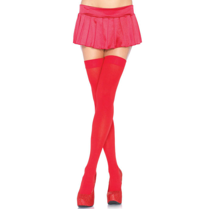 LEG AVENUE - NYLON LÅRHØJDE RØDE