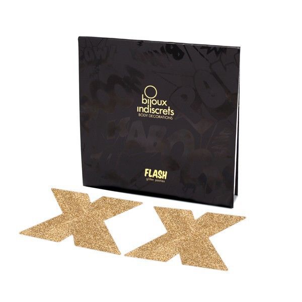 BIJOUX - INDISCRETS FLASH CROSS GULD BRYSTVORTEKSTRA