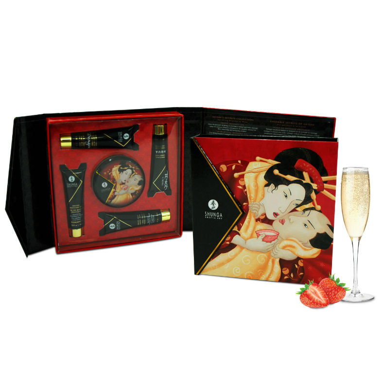 SHUNGA - HEMMELIG GEISHA JORDBÆR OG CAVA-KIT