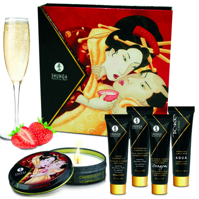 SHUNGA - HEMMELIG GEISHA JORDBÆR OG CAVA-KIT