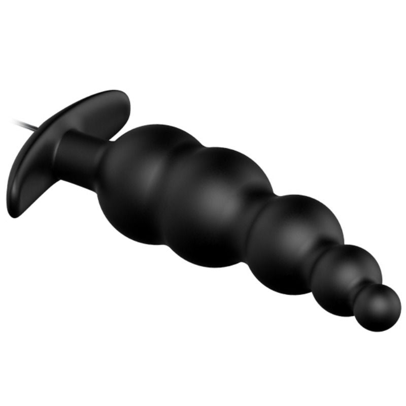 PRETTY LOVE - ANALPLUG SILIKONE EKSTRA STIMULERING OG 12 VIBRATIONSTILSTANDE SORT FJERNBETJENING
