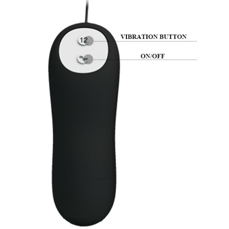 PRETTY LOVE - ANALPLUG ANKERFORM SILIKONE 12 VIBRATIONS TILSTAND SORT