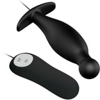 PRETTY LOVE - SILIKONE ANALPLUG 12 VIBRATIONS TILSTANDE SORT