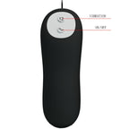 PRETTY LOVE - SILIKONE ANALPLUG 12 VIBRATIONS TILSTANDE SORT