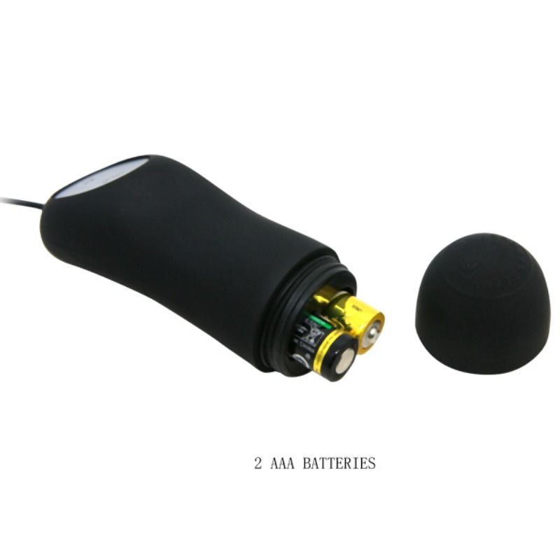 PRETTY LOVE - SILIKONE ANALPLUG 12 VIBRATIONS TILSTANDE SORT