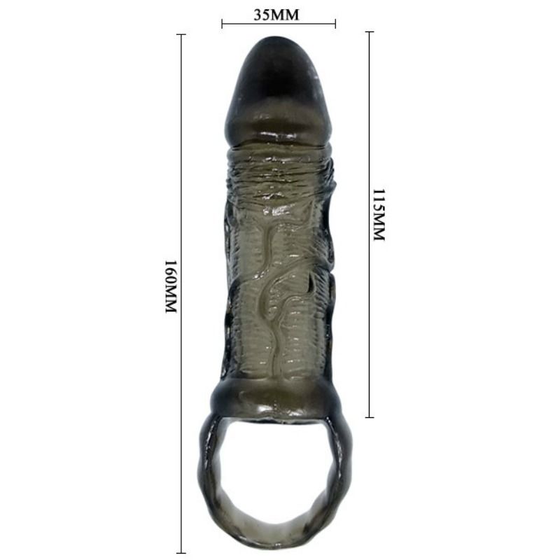 BAILE - PENIS FORLÆNGELSESSKEDE MED STROP TIL TESTIKLE 11,5 CM