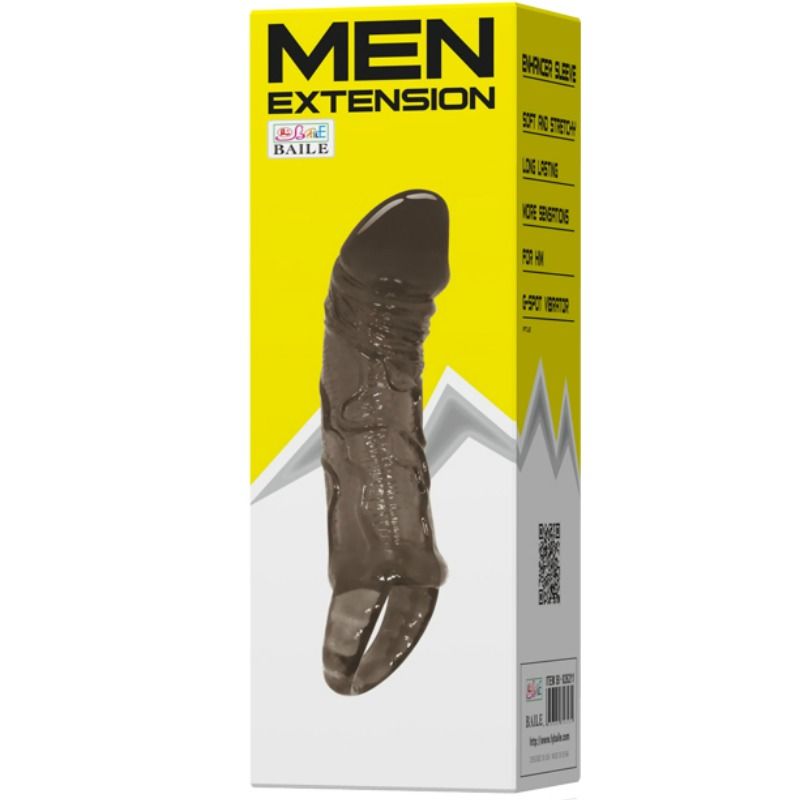 BAILE - PENIS FORLÆNGELSESSKEDE MED STROP TIL TESTIKLE 11,5 CM