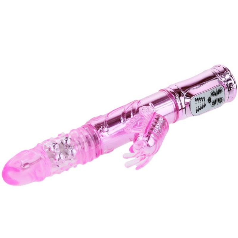 BAILE - GENOPLADELIG VIBRATOR MED ROTATION OG DUNKENDE SMØRRESPILSTIMULATOR