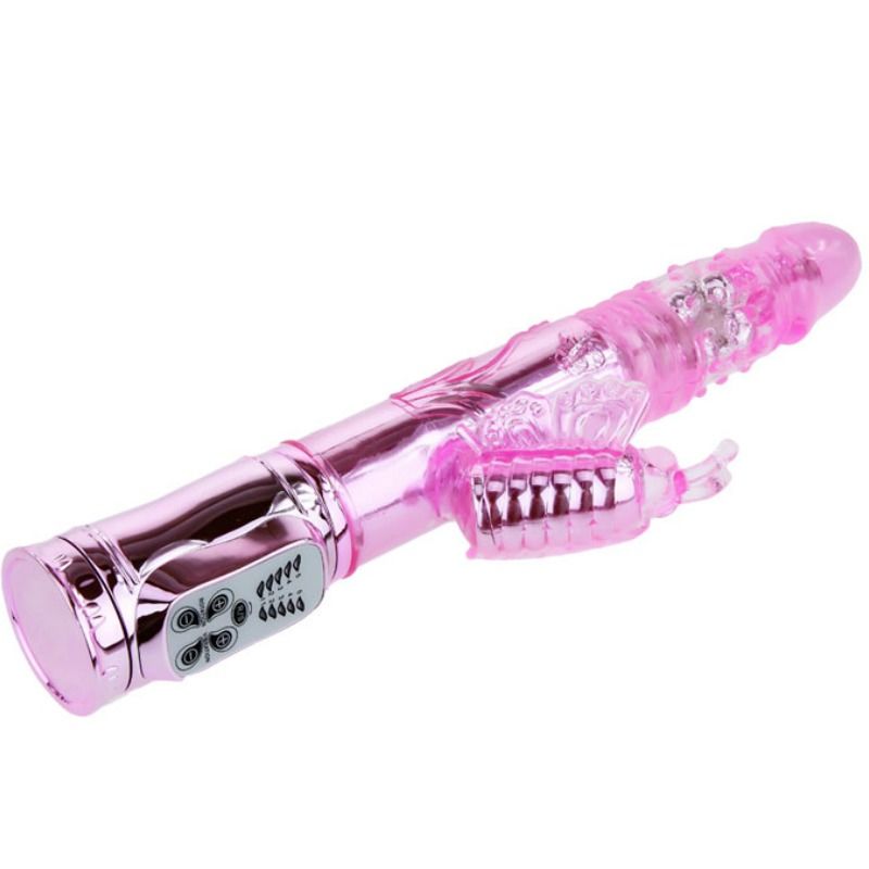 BAILE - GENOPLADELIG VIBRATOR MED ROTATION OG DUNKENDE SMØRRESPILSTIMULATOR