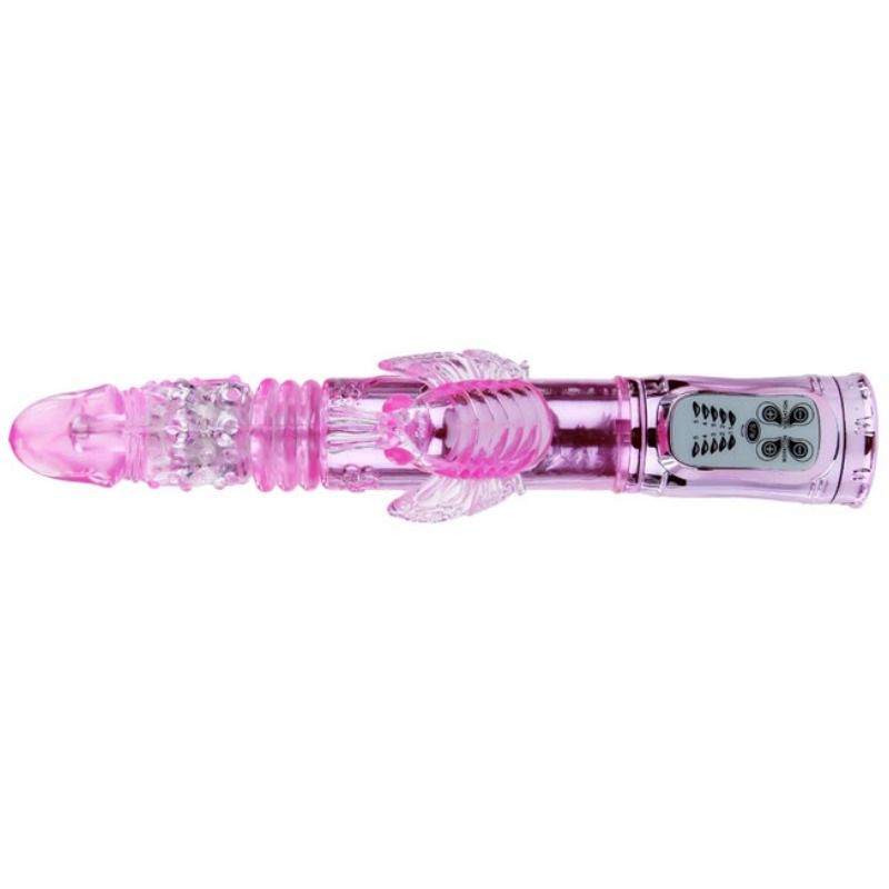 BAILE - GENOPLADELIG VIBRATOR MED ROTATION OG DUNKENDE SMØRRESPILSTIMULATOR