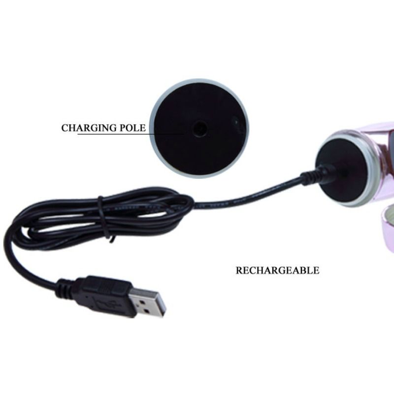 BAILE - GENOPLADELIG VIBRATOR MED ROTATION OG DUNKENDE SMØRRESPILSTIMULATOR
