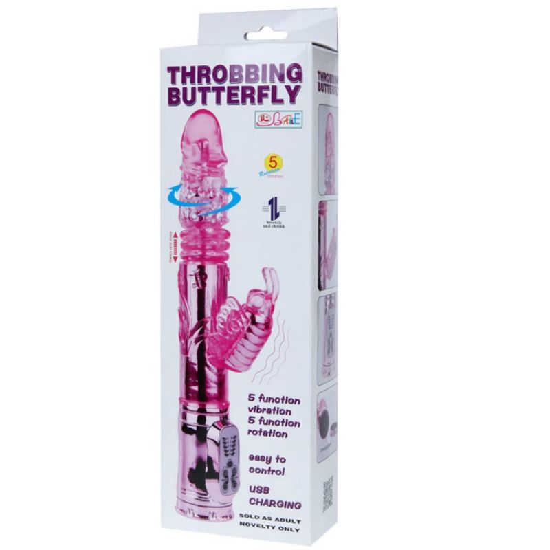 BAILE - GENOPLADELIG VIBRATOR MED ROTATION OG DUNKENDE SMØRRESPILSTIMULATOR