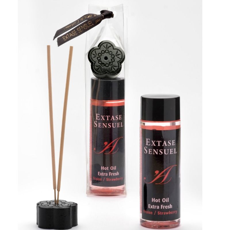 EXTASE SENSUAL - MASSAGEOLIE MED EKSTRA FRISK JORDBÆREFFEKT 100 ML