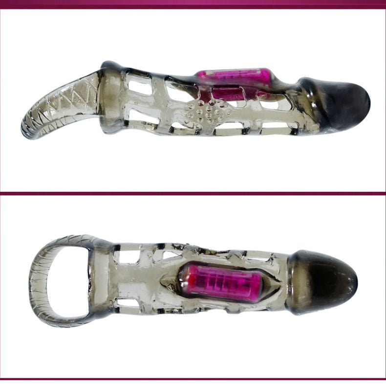 BAILE - PENIS FORLÆNGNINGSÆRME MED VIBRATION OG STROP 13,5 CM