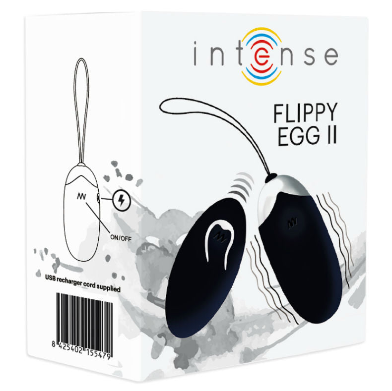 INTENSE - FLIPPY II VIBRERENDE ÆG MED FJERNBETJENING SORT