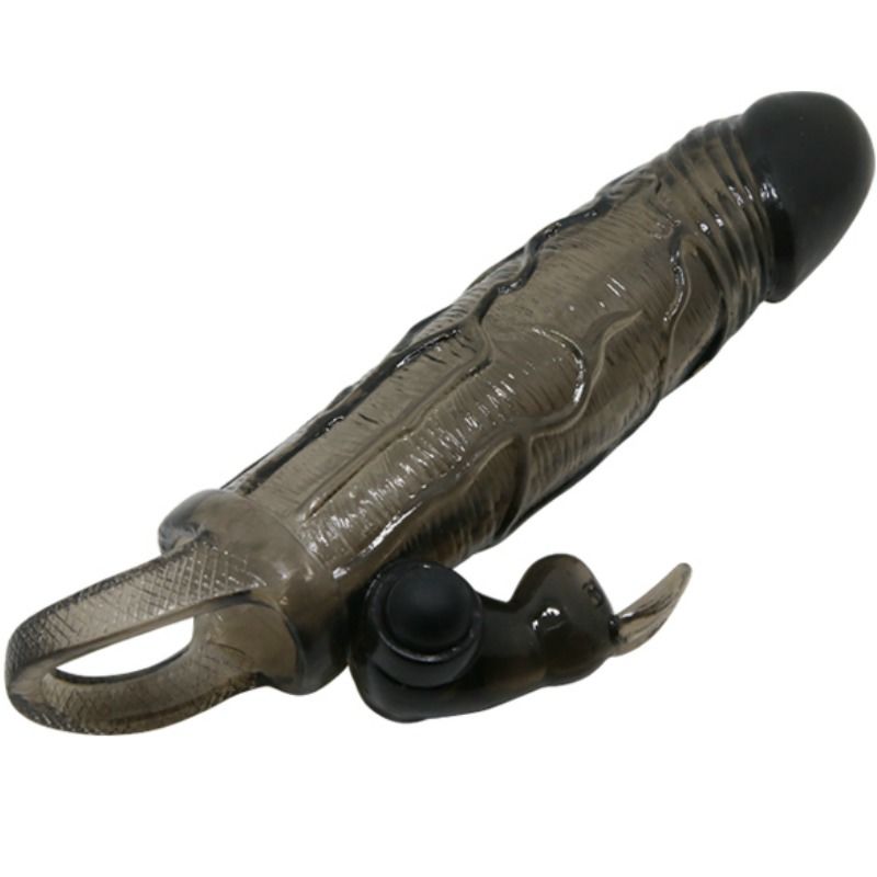BAILE - BRAVE MAN PENISCOVER MED KANIN SORT 16,5 CM