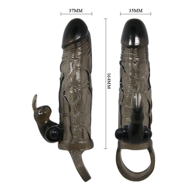 BAILE - BRAVE MAN PENISCOVER MED KANIN SORT 16,5 CM