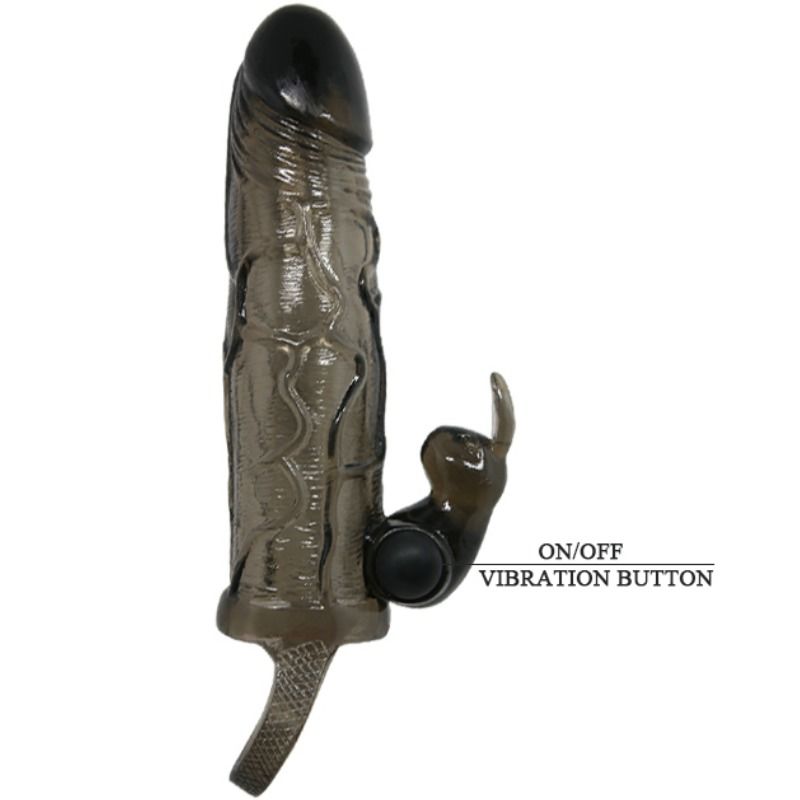 BAILE - BRAVE MAN PENISCOVER MED KANIN SORT 16,5 CM