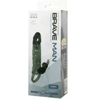 BAILE - BRAVE MAN PENISCOVER MED KANIN SORT 16,5 CM