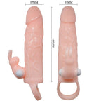 BAILE - BRAVE MAN PENISCOVER MED KANIN OG DOBBELT MOTORKØD 16,5 CM