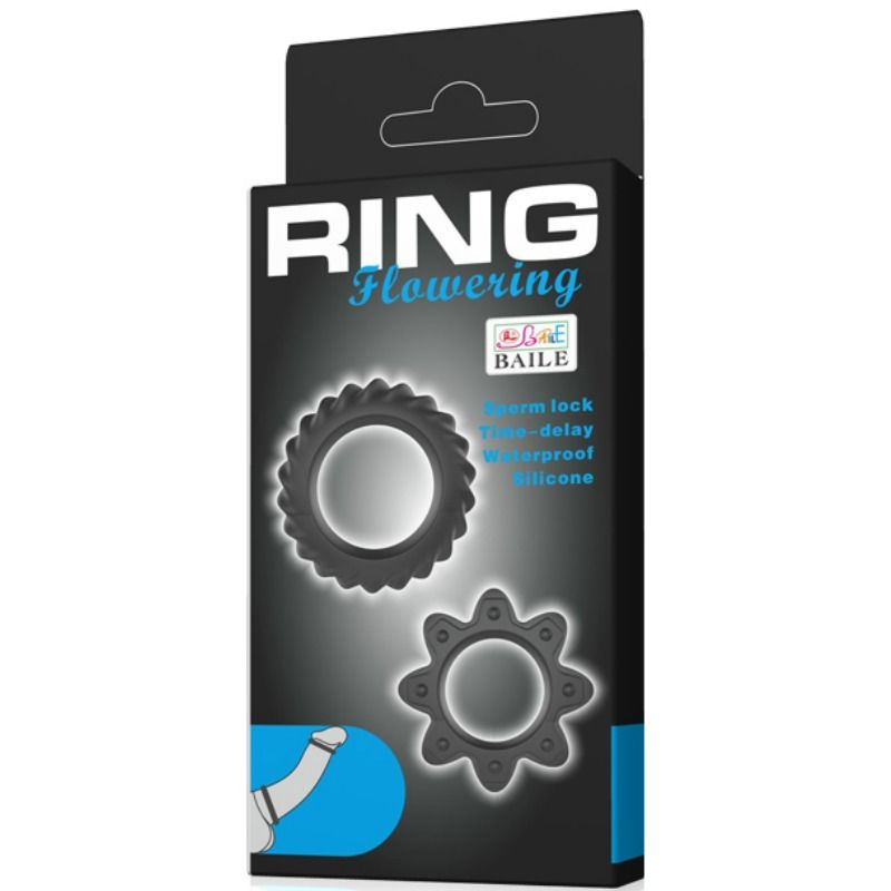 BAILE - KIT 2 RINGE MED BLOMSTERENDE SILIKONE RINGE