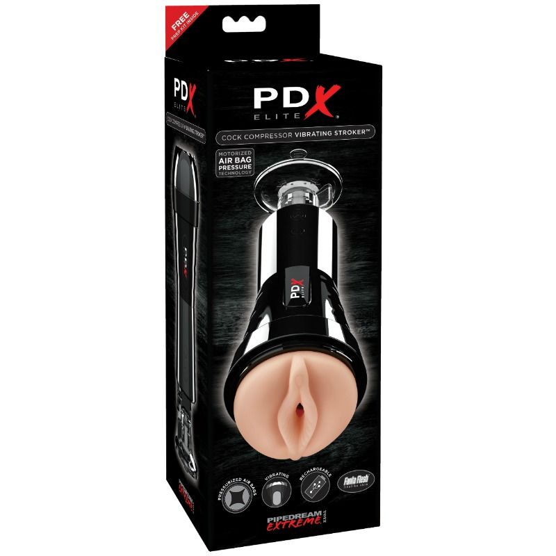 PDX ELITE - MASURBator med vibration og kompressoreffekt
