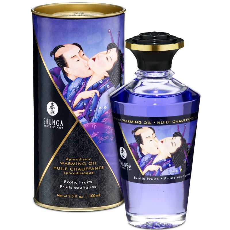 SHUNGA - VARMEFFEKT MASSAGEOLIE MED EKSOTISKE FRUGTSMAG 100 ML