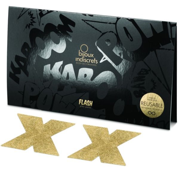 BIJOUX - INDISCRETS FLASH CROSS GULD BRYSTVORTEKSTRA