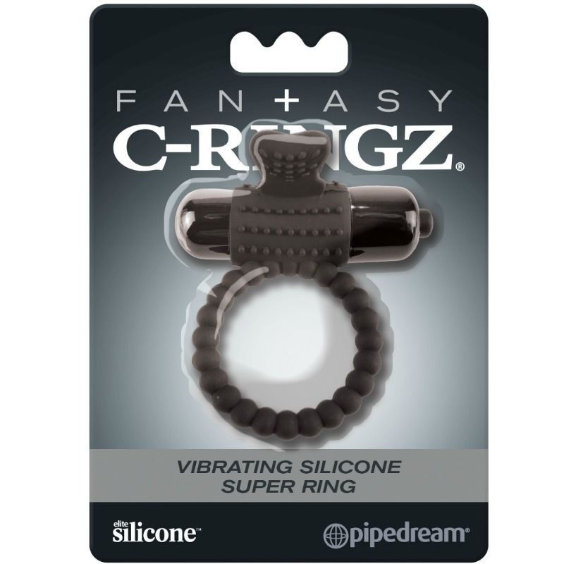 FANTASY C-RINGZ - SORT SILIKONE VIBRERINGSRING