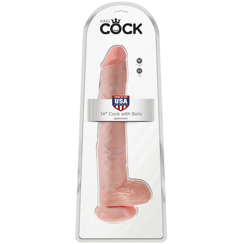 KONGE PIK - DILDO MED NØDDER 35,6 CM KØD