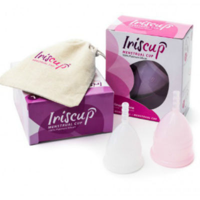 IRISCUP - STOR LYSERØD MÅNEDSKOP + GRATIS STERILISERINGSPOSE