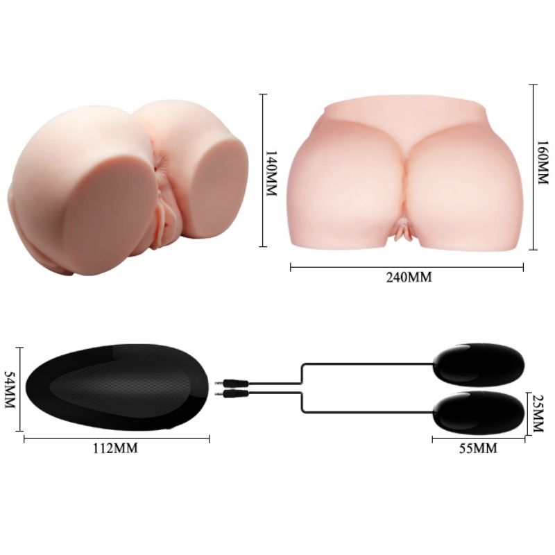 CRAZY BULL - REALISTISK VAGINA OG ANUS MED VIBRATION