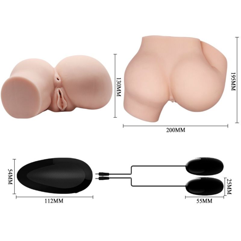 CRAZY BULL - RUMPE MED REALISTISK VAGINA OG ANUS OG VIBRATION