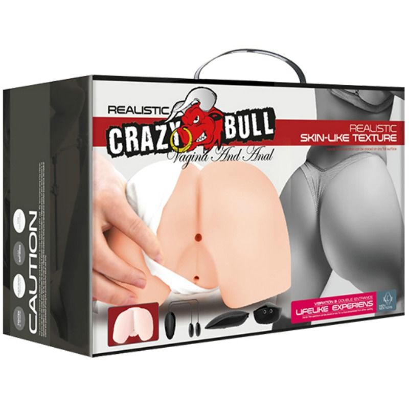 CRAZY BULL - REALISTISK VAGINA OG ANUS MED VIBRATIONSPOSITION 4