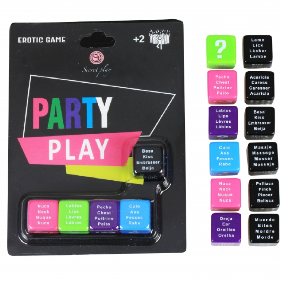 SECRETPLAY - SPILFESTSPIL MED 5 TERNINGER (ES/PT/EN/FR)