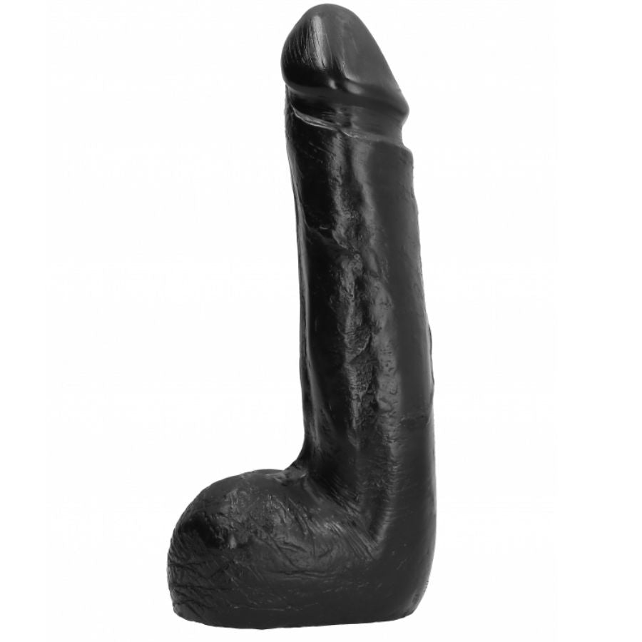 ALL BLACK - BLØD SORT REALISTISK DILDO 20 CM