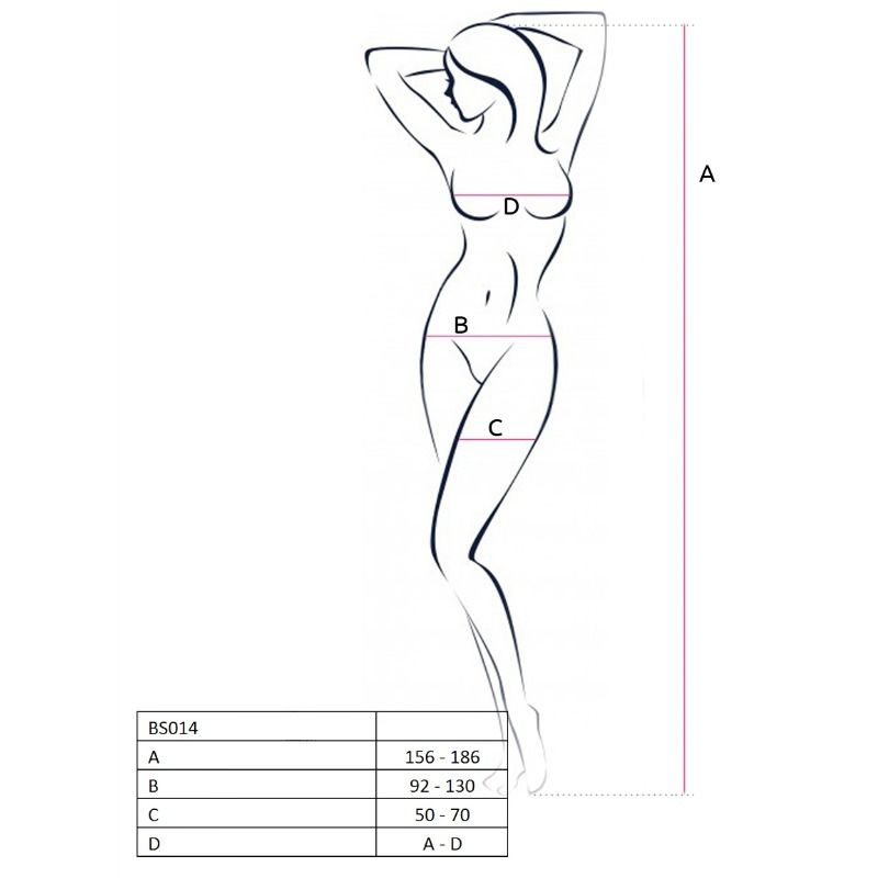 PASSION - KVINDE BS014 HVID BODYSTOCKING ÉN STØRRELSE