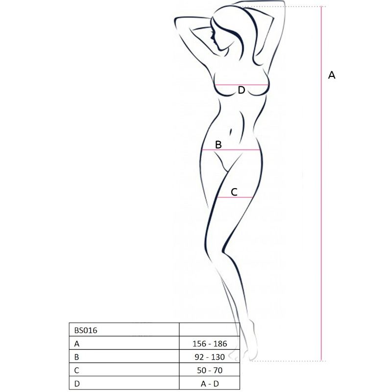 PASSION - KVINDE BS016 BODYSTOCKING SORT EN STØRRELSE